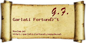 Garlati Fortunát névjegykártya